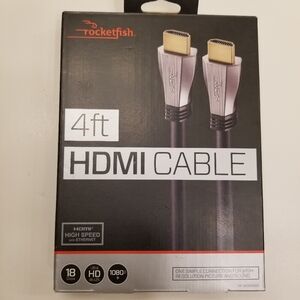 NIB Rocketfish 4ft 1080p+ 4Kx2K UltraHD HDMI High Speed 18Gbps Cable Black